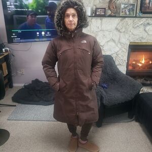 The North Face Chocolate Brown Parka with Fur Hood